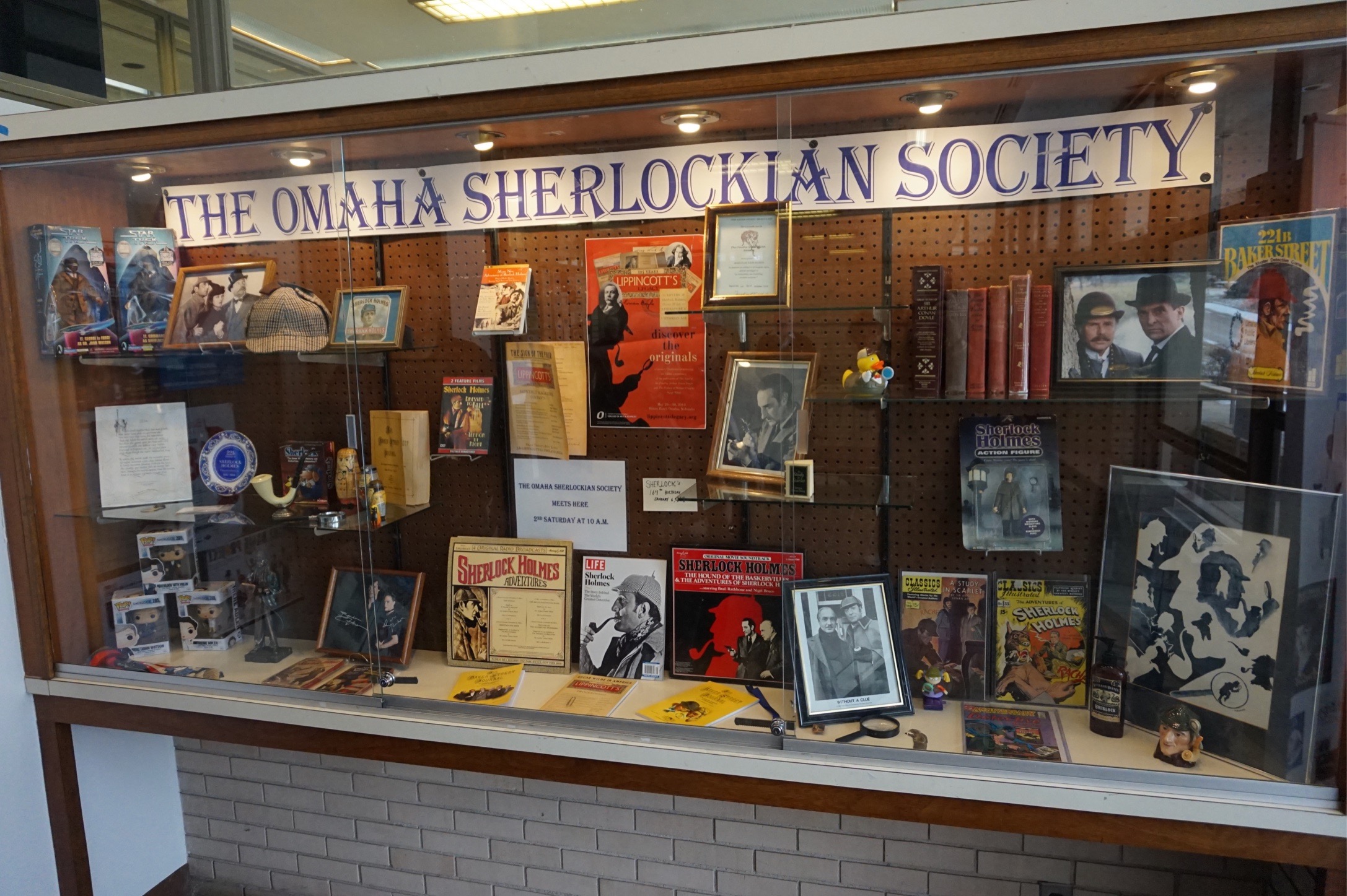 Society display at an Omaha library branch